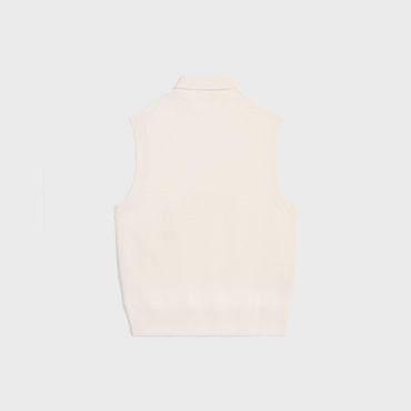 Pull Col Roule Sans Manches Double Fine 2/30 - Sato Seni - Off White