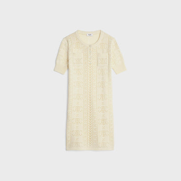 3/4 Sleeve Dress - Off White