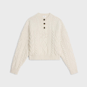 Pull Loose Col Rond - Off White