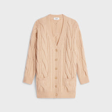 Long Cable Cardigan - Light Sand