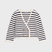 Cardigan Cropped Raye - Cream/Black