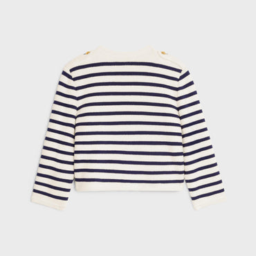 Cardigan Cropped Raye - Cream/Black
