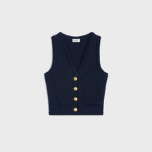Gilet Cropped Sans Manches - Dark Navy