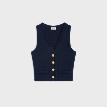 Gilet Cropped Sans Manches - Dark Navy