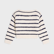 Pull Col Bateau Raye - Off White/Navy