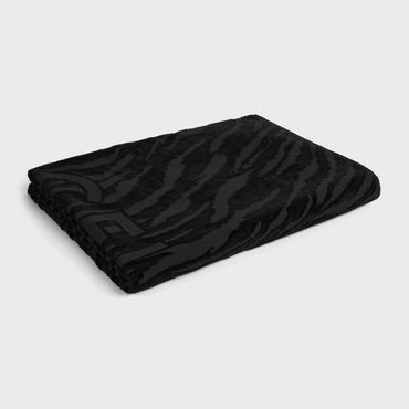 Beach Towel Coton Jacquard Tigre - Black