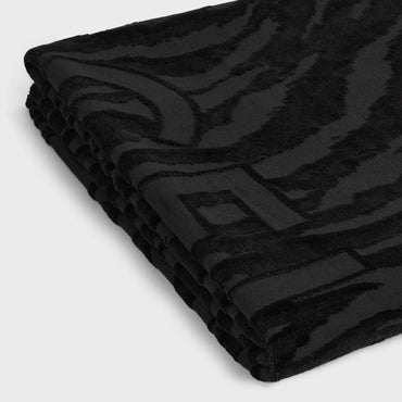 Beach Towel Coton Jacquard Tigre - Black