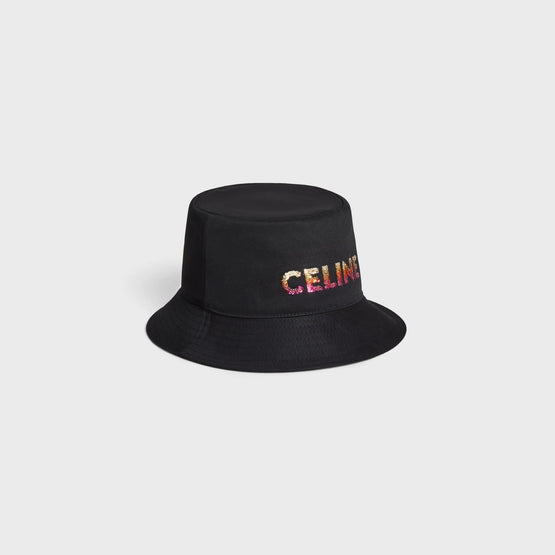 Men Celine Onmbre Sequins Bucket Hat - Black