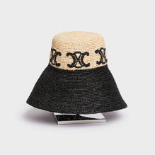 Women Braided Capeline Bucket Hat - Natural/Black