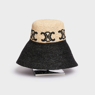 Braided Capeline Bucket Hat - Natural/Black