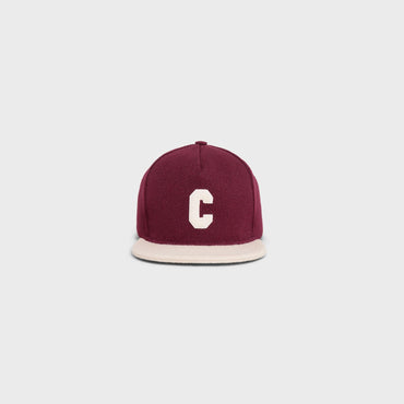 Casquette Us Initiale Textured Wool - Bordeaux / Vanilla