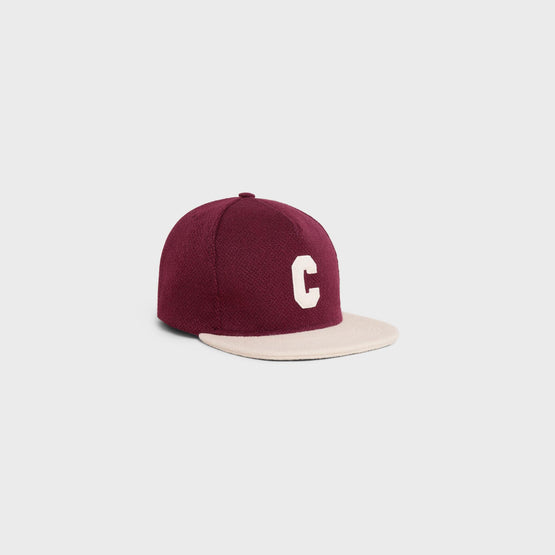 Men Initial Us Cap - Burgundy/Vanilla