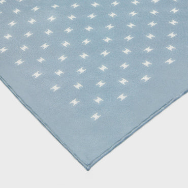 90X90Cm Square Twill Soie Triomphe Echelle - Grey Blue/ Cream