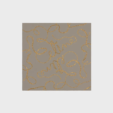 90X90Cm Square Twill De Soie Celine Chaines - Taupe