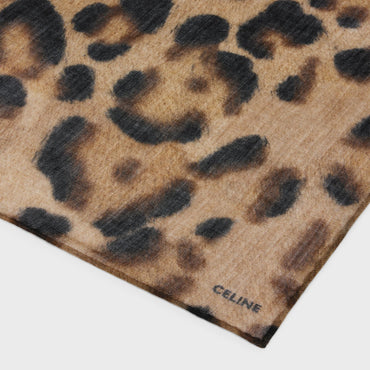Stole Etamine Cashmere Leopard Etole Cachemire - Brun