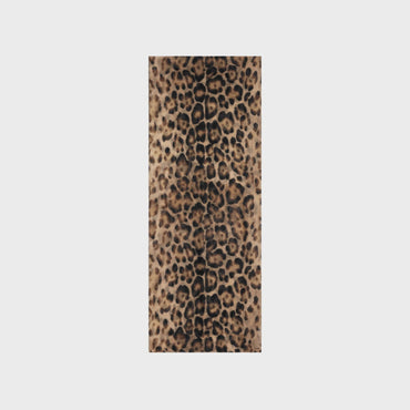 Stole Etamine Cashmere Leopard Etole Cachemire - Brun