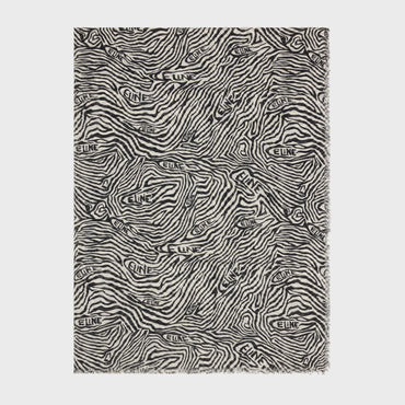 Chèche Etamine Laine Zebra - Black / Off White