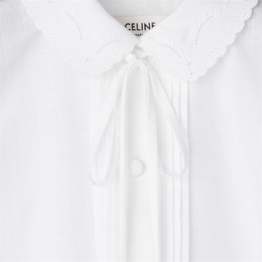 Ang Embroidered Balloon Sleeve Blouse - White