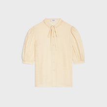 Blouse Col Noeud Manche Ballon - Metal Blanc