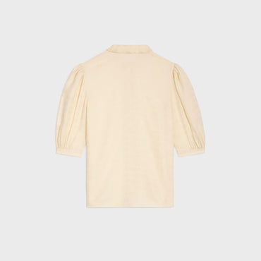 Blouse Col Noeud Manche Ballon - Metal Blanc