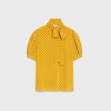 Ribbed Lavalliere Blouse - Sunflower/Chalk