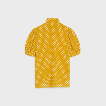 Ribbed Lavalliere Blouse - Sunflower/Chalk
