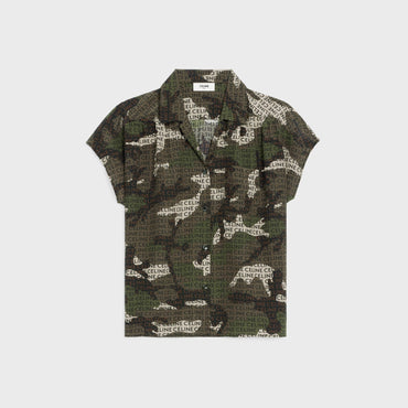 Blouse Col Ouvert - Black/Camouflage