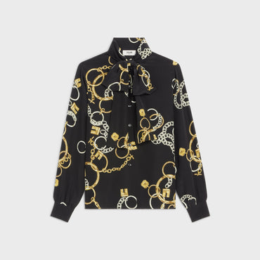 Lavalliere Blouse - Black/Anthracite