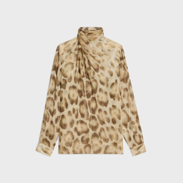Blouse With Drape Collar Side - Blonde
