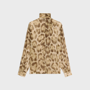 Blouse With Drape Collar Side - Blonde