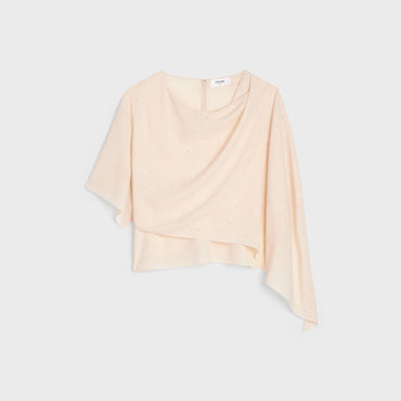 Asymmetric Drape Top - Cream