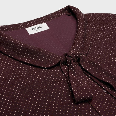 Blouse Manches Ballon - Bordeaux/Craie
