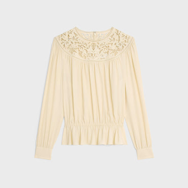 Blouse Encolure Guipure - Vanilla