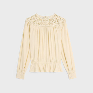 Blouse Encolure Guipure - Vanilla
