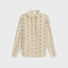 Blouse Col Claudine Frill - Ivoire/Toffee/Marron Glace