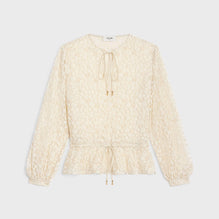 Blouse Folk Basque Coulisse - Creme