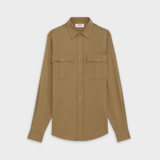 Men Military Shirt - Beige