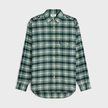 Chemise Oversize - Ecru/Turquoise/Bleu