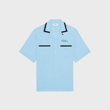 Men Loose Bowling Shirt - Light Blue