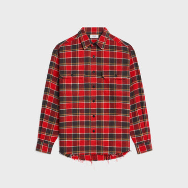 Chemise Trappeur Bords Francs Coton Carreaux - Red / Black