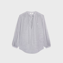 Blouse Romy Col Lacet - Blanc/Ebene
