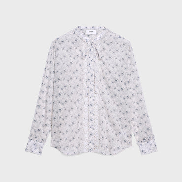 Lo Embroidered Plastron Shirt - Chalk/Black/Grey