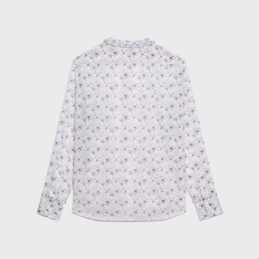 Lo Embroidered Plastron Shirt - Chalk/Black/Grey