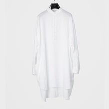 Painter Shirt With Tunisian Collar - White