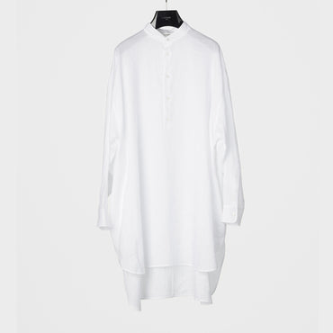 Painter Shirt With Tunisian Collar - White