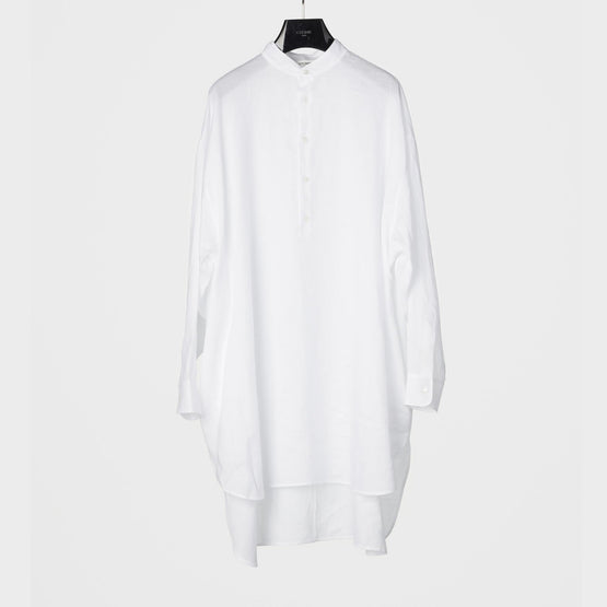 Men Painter Shirt With Tunisian Collar - White