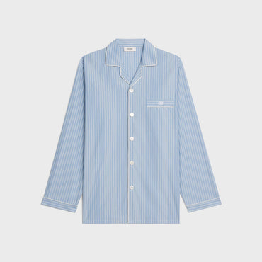 Chemise Pyjama Oversize - Bleu Ciel/Blanc/Bleu