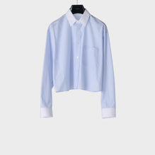 Chemise Cropped Triomphe - Craie/Ciel/Navy