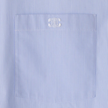 Chemise Cropped Triomphe - Craie/Ciel/Navy
