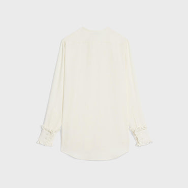 Chemise Romy Plastron Frill Acetate Silk Crepe - Ivory